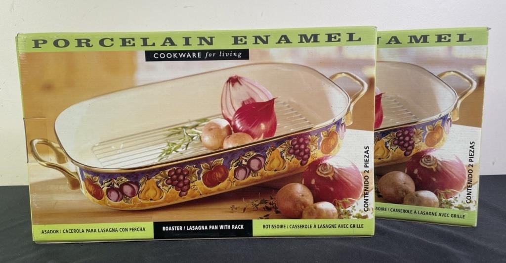 Amelia Porcelain Enamel Roaster Pans - NIB (2)