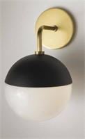 Renee 1-Light Aged Brass/Black Wall Sconce with