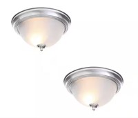 Commercial Electric 13 in. 2-Light Brushed Nickel