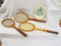 OLD Wooden Tennis Rackets - Spalding Geneva
