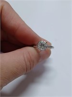 Marked 925 Clear Stone Ring- 2.9g
