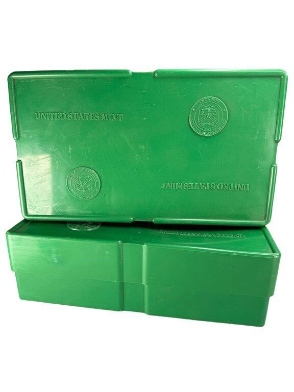 (2) US Mint plastic monster boxes for American