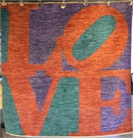 HAND KNOTTED SQUARE "LOVE" CARPET AFTER ROBERT IND