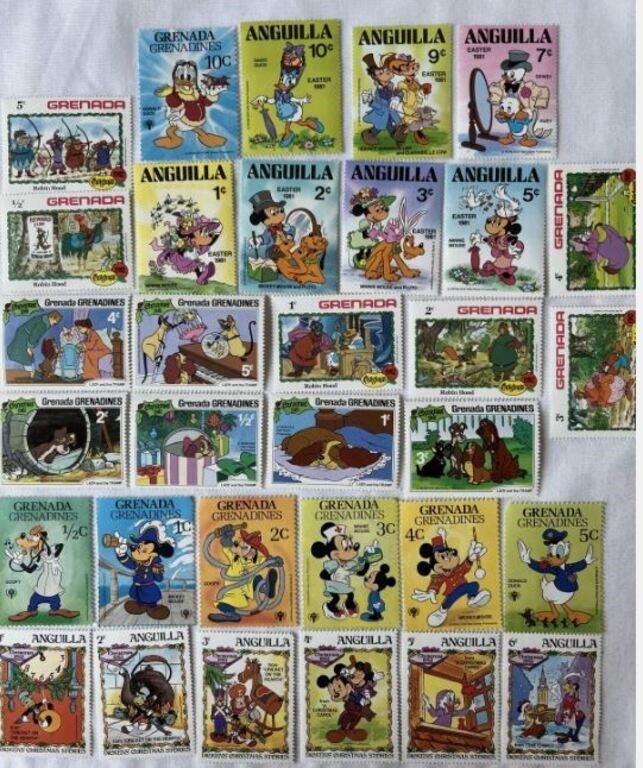 Foreign Disney Stamps LADY & TRAMP, Easter &