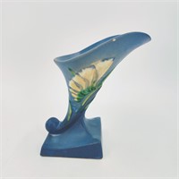 1940's Roseville Cornucopia Freesia Blue Vase