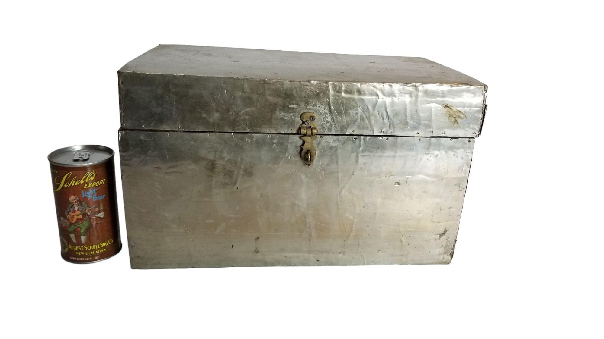 Antique Metal Wrapped Chest