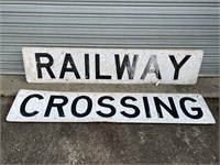2 x RAILWAY CROSSING Signs - Each Panel 2100 x
