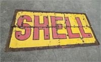 Original Embossed SHELL 4 Piece Enamel Sign -