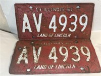 Vintage Matching Pair 191 Illinois Land of