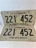 Vintage Matching Pair 1967 Illinois Land of