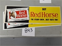 Pair of Red Horse Tobacco Cardstock Signs