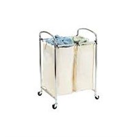 SEVILLE CLASSICS 2 BAG LAUNDRY SORTER CHROME