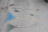 Assortment of Rakes and Garden Tools