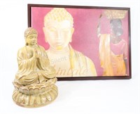 Ceramic Buddha w Canvas Print Artwork