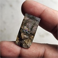 CERT 21.05 Ct Cabochon Labradorite, Rectangular Sh