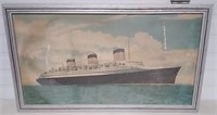 Normandie Ship Print 32.5x19" Nascon Service