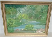 Signed Beryl Wager Painting 27x21"
