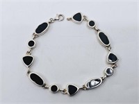 Sterling Silver Black Enamel Bracelet