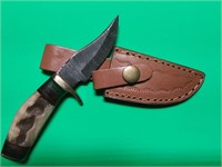 6 Inch Handmade Stag Horn Damascus Skinning Knife