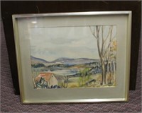 Framed watercolour, signed Christina Smith,