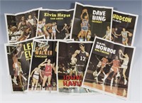1970 Topps Basketball Poster Inserts 8- #1, #4,