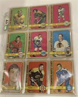 18-1972/73 Low grade Hockey cards
