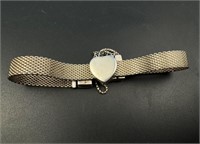 Vintage Pandora mesh heart bracelet