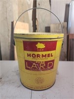 Antique metal Hormel pure lard bucket