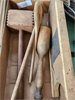 Wooden untsils and kraut cutter