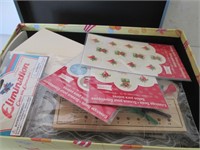 BOX LOT OF NEW CRAFT/ STATIONARY ITEMS