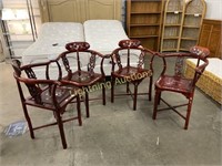 FOUR MAGNIFICIENT CHINESE CORNER ELBOW CHAIRS