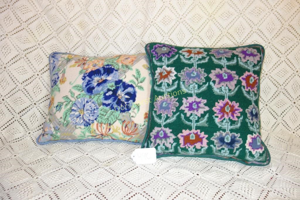 HANDCRAFTED NEEDLE-POINT ACCENT PILLOWS