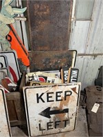 Large lot of street signs