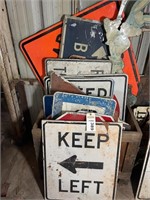 Large lot of street signs