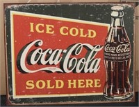 Ice Cold Coke Tin Sign