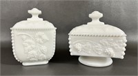 Two Westmoreland Milk Glass Compotes