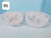 Pair of Heavy Pressed Glass Bowls
