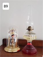 Ruby Vase Mantle Oil Lamp