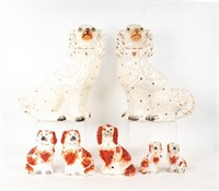 7 Staffordshire Spaniel Figures