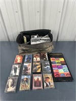 Storage Bag with Cassette Tapes and LED ZEPPELIN