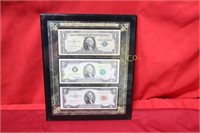 3pc Currency Framed