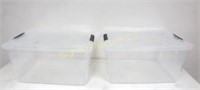 Greenmade 45 QT Clear Totes 2pc lot Cracked Lid