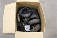 BOX OF PNEUMATIC TIRES AND CASTERS