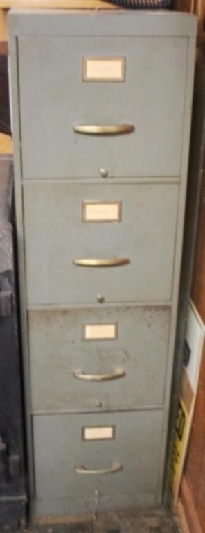 Metal File Cabinet - 15" x 25" x 52"