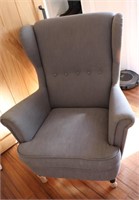 Grey wingback arm chair