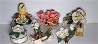 Capodimonte Porcelain Flowers & Music Box