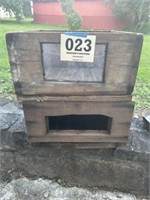 2 Country Wooden Boxes w/ Viewing Windows