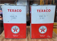 2 TEXACO REGAL OIL FULL TIN CANS