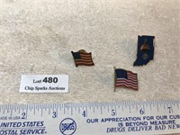Vintage American Flags Lapel Hat Pins Lot