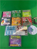 Karaoke CDs with onscreen lyrics, multiple disks